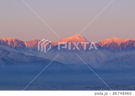 朝焼けの北アルプス 朝焼けの北アルプス 86748960