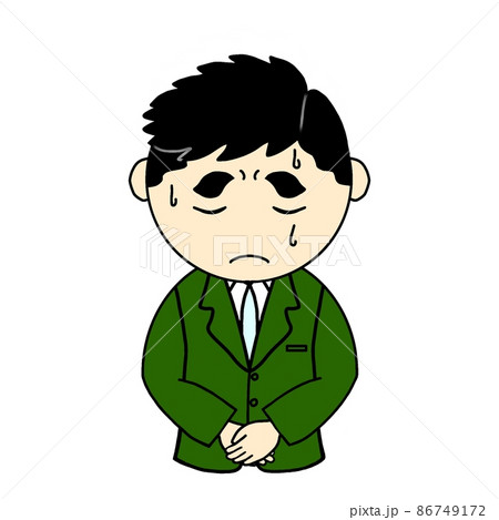 男性会社員講師先生新入社員のお詫び 男性会社員講師先生新入社員のお詫び 86749172