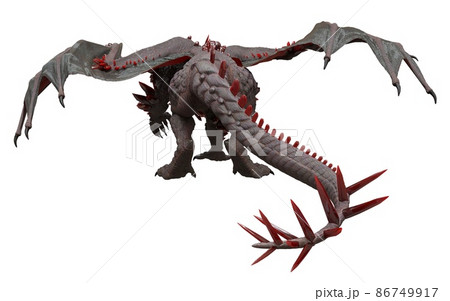 Fantasy dragon isolated on white 3d illustration 86749917