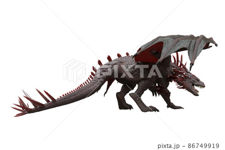 Fantasy dragon isolated on white 3d illustration 86749919