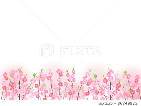 春のイラスト背景　桃の花 86749925