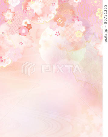 ピンク色の和風背景 86751255