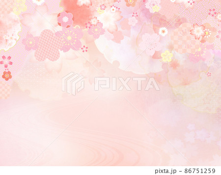 ピンク色の和風背景 86751259