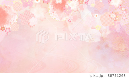 ピンク色の和風背景 86751263