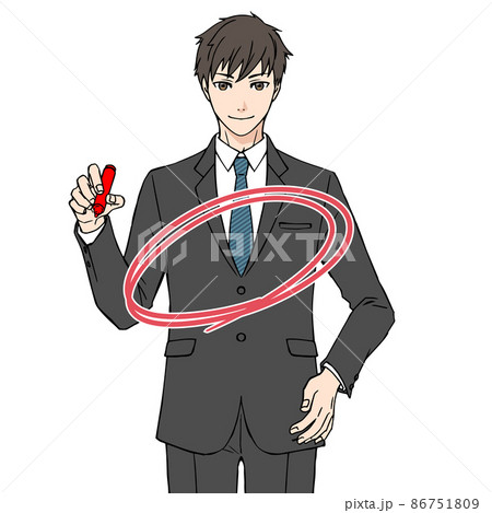 スーツを着た若い男性_丸 86751809