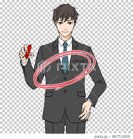 スーツを着た若い男性_丸 86751809