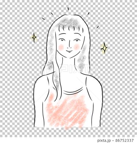 スタイリング後の女性　笑顔　美しい髪　美しい肌 86752337