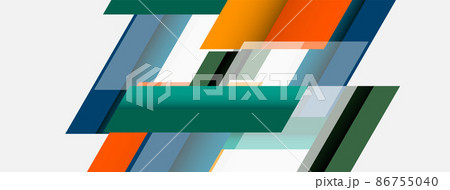 Background. Geometric diagonal square shapes and lines abstract composition. Vector illustration for wallpaper banner background or landing page 86755040