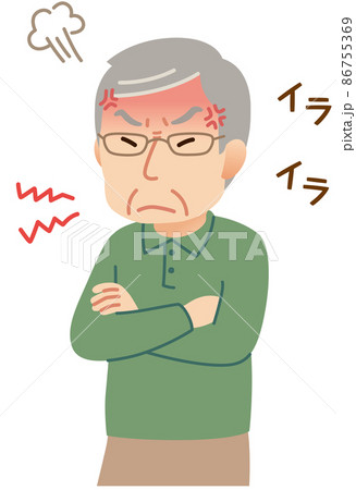 激怒する高齢者男性 86755369