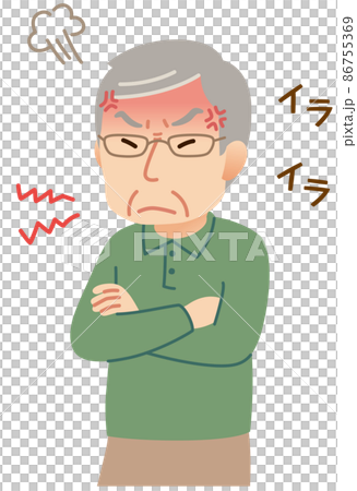 激怒する高齢者男性 86755369