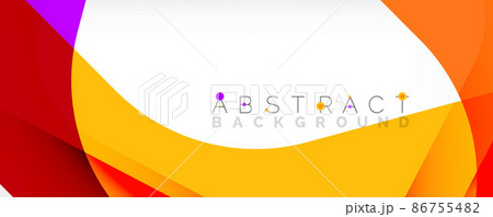 Minimal abstract background - color overlapping shapes on white with shadow lines. Vector Illustration For Wallpaper, Banner, Background, Landing Page 86755482