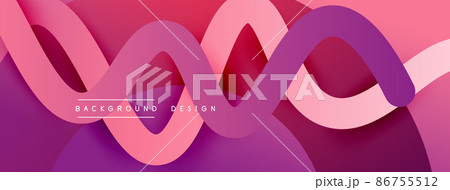 Abstract gradient background with wave line with shadow effect. Geometric composition. 3D shadow effects and fluid gradients Abstract gradient background with wave line with shadow effect. Geometric composition. 3D shadow effects and fluid gradients 86755512