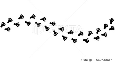 Paw footprint of rabbit. Hare track for backgrounds, patterns, design, greeting cards, child prints and etc. Vector illustration 86756087