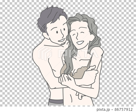 Back hug Lovely 40s, Alafor Arafif Male and female couple 86757912