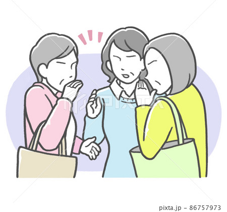 ご近所さんと噂話をする主婦 ご近所さんと噂話をする主婦 86757973