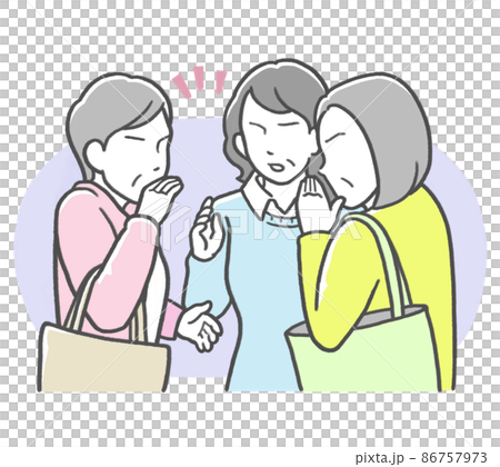 ご近所さんと噂話をする主婦 ご近所さんと噂話をする主婦 86757973