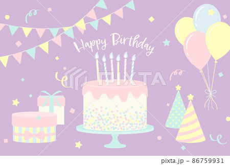 誕生日パーティーのアイコンの背景イラスト 誕生日パーティーのアイコンの背景イラスト 86759931