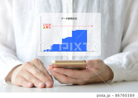 スマホのデータ使用量の確認イメージ 86760389