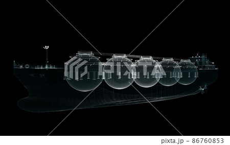 Hologram LNG tanker. Transport, Energy and Technology Concept Hologram LNG tanker. Transport, Energy and Technology Concept 86760853
