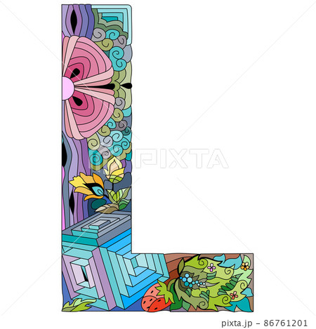 Letter L monogram, engraving design. Vector illustration. 86761201