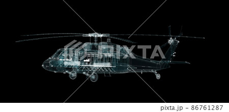 Helicopter Hologram. Military and Technology Concept 86761287