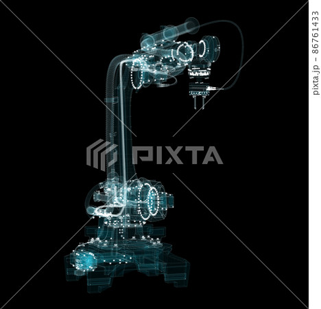 Industrial Robotic Arms Hologram. Interface element 86761433