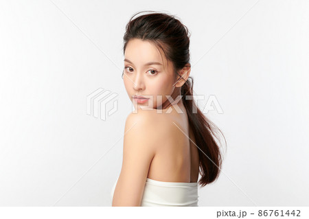 Beautiful young asian woman with clean fresh skin on white background, Face care, Facial treatment, Beautiful young asian woman with clean fresh skin on white background, Face care, Facial treatment, 86761442
