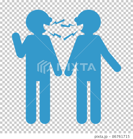 近距離でマスクなしでの会話　イラスト 86761715