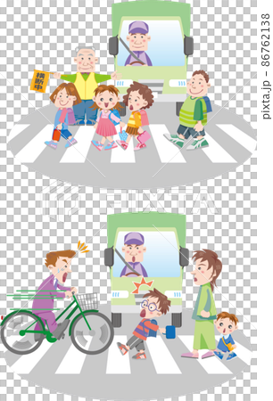 Traffic safety <Pedestrian crossing & children 2 (truck)> 86762138