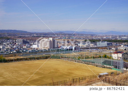 木津城址公園から木津川市中心部を望む 86762421