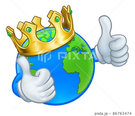 Crown Earth Globe World Mascot Cartoon Character Crown Earth Globe World Mascot Cartoon Character 86763474