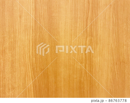 きめ細かい木目模様の薄茶色の横長の板の表面の背景画像 86763778