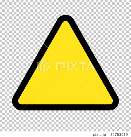 Yellow triangle sign Yellow triangle sign 86763919