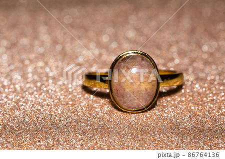 Gold ring with strawberry quartz Gold ring with strawberry quartz 86764136
