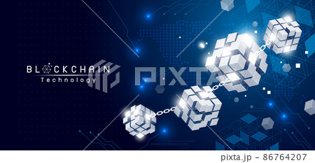 Blockchain technology design vector illustration 86764207
