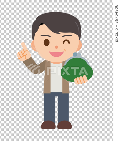 A smiling man with a wallet A smiling man with a wallet 86764906