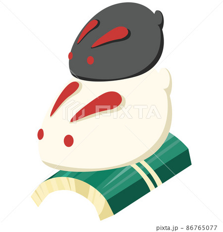 うさぎ 卯年 卯 兎 年賀23 年賀状 素材 張子 人形 竹 郷土玩具 かわいい イラスト素材のイラスト素材