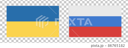 ウクライナとロシアの国旗 86765182