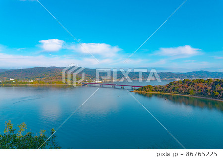 舘山寺からの眺め 浜名湖と浜名湖橋 舘山寺からの眺め 浜名湖と浜名湖橋 86765225