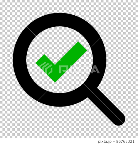 Magnifying glass and check mark 86765321