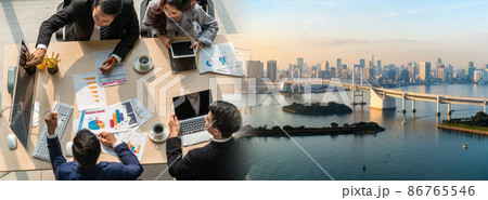 Business people group meeting shot from top widen view 86765546