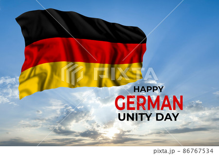 German Unity day background with flag 86767534