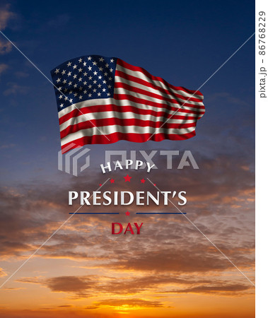 Presidents day greetings card with USA flag Presidents day greetings card with USA flag 86768229