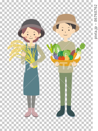 農家 夫婦 農家 夫婦 86768762