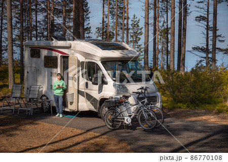 Family vacation travel RV, holiday trip in motorhome Family vacation travel RV, holiday trip in motorhome 86770108