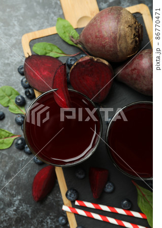 Concept of healthy drink with beetroot smoothie 86770471