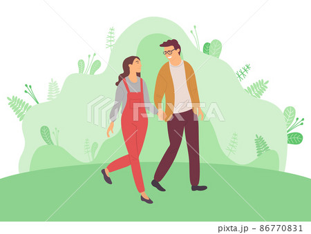 Young Family Spend Time Walking Capital Attraction 86770831