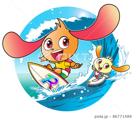ウサギ,キャラクター ,サーフィン,イメージ画 86771489