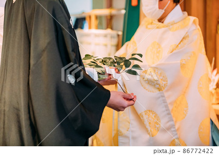 結婚式　挙式　和式　玉串奉奠 86772422