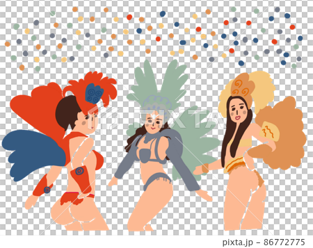 サンバを踊る女性 複数のイラスト素材 [86772775] - PIXTA